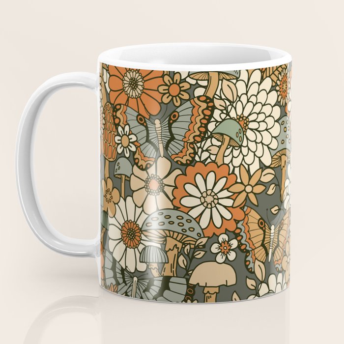Mushroom Butterfly Garden Coffee Mug Gallery Image 3
