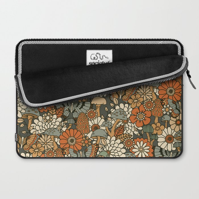 Mushroom Butterfly Garden Laptop Sleeve Gallery Image 2