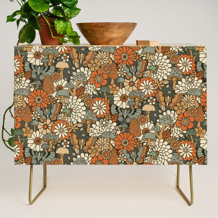 Mushroom Butterfly Garden Credenza Gallery Image 1