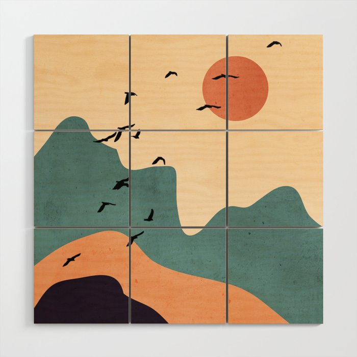 Minimal Abstract Art Landscape 19 Wood Wall Art Gallery Image 1