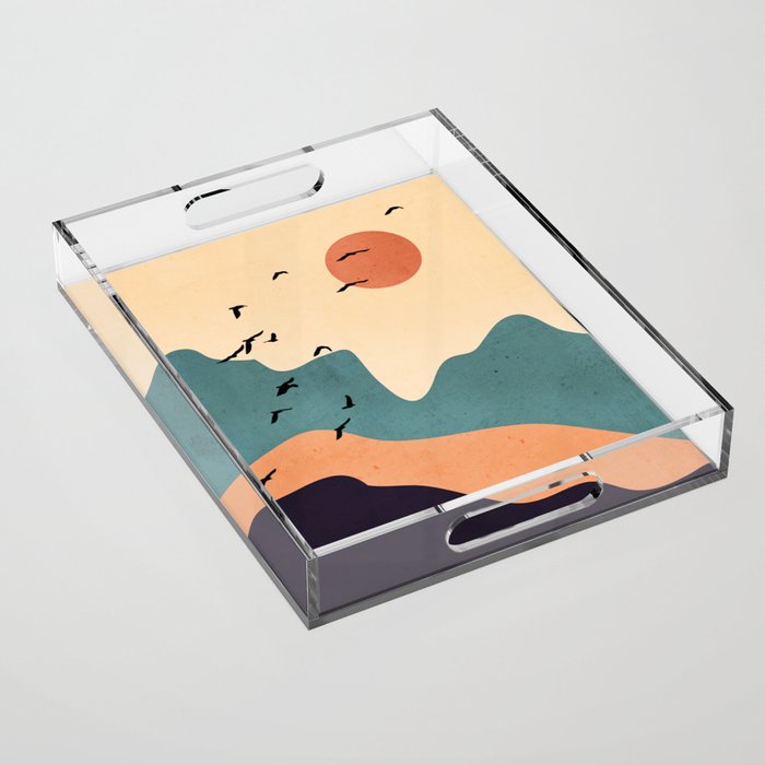 Minimal Abstract Art Landscape 19 Acrylic Tray Gallery Image 1