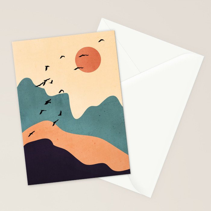 Minimal Abstract Art Landscape 19 Stationery Card Gallery Image 2