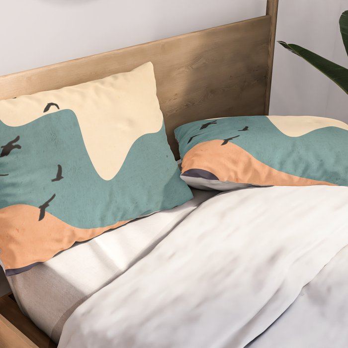 Minimal Abstract Art Landscape 19 Pillow Sham Gallery Image 2