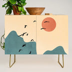 Minimal Abstract Art Landscape 19 Credenza Gallery Image 1