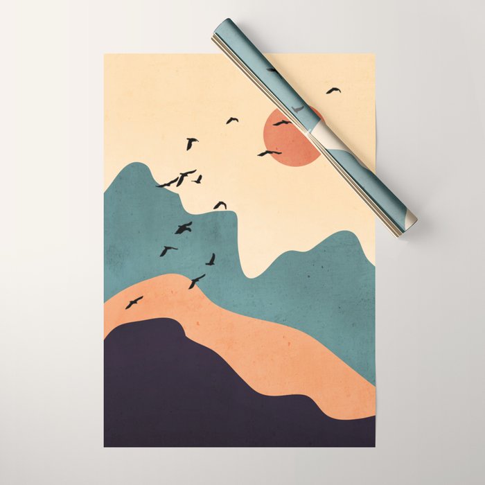 Minimal Abstract Art Landscape 19 Wrapping Paper Gallery Image 1