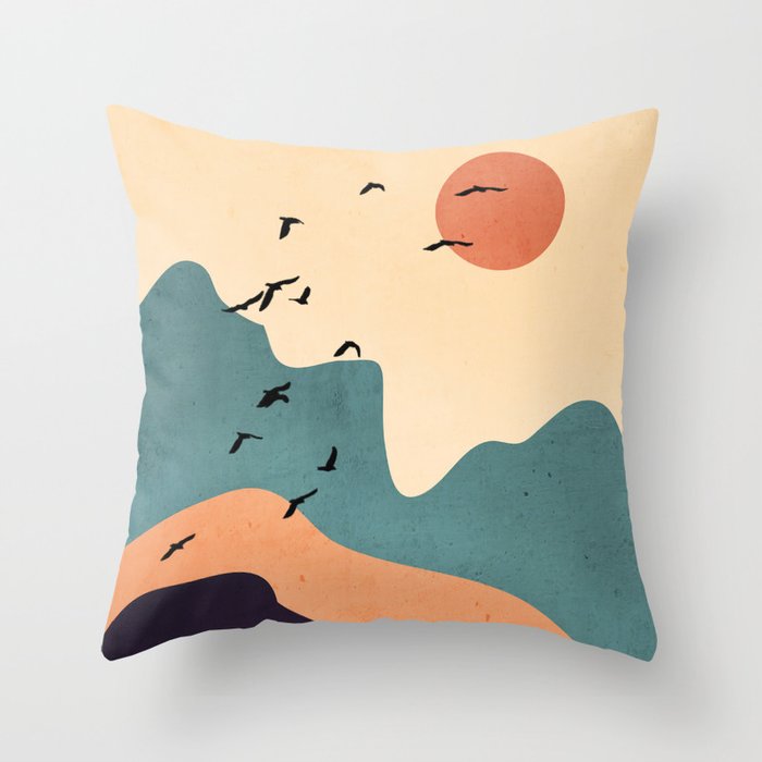 Minimal Abstract Art Landscape 19 Throw Pillow Gallery Image 6