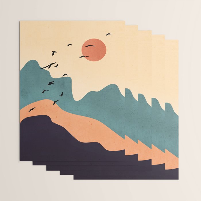 Minimal Abstract Art Landscape 19 Wrapping Paper Gallery Image 3