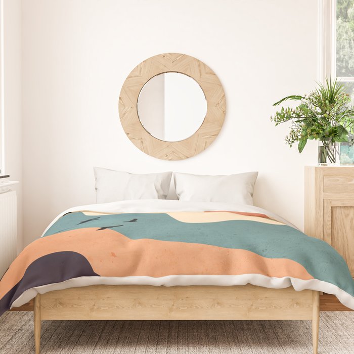 Minimal Abstract Art Landscape 19 Duvet Cover Gallery Image 3