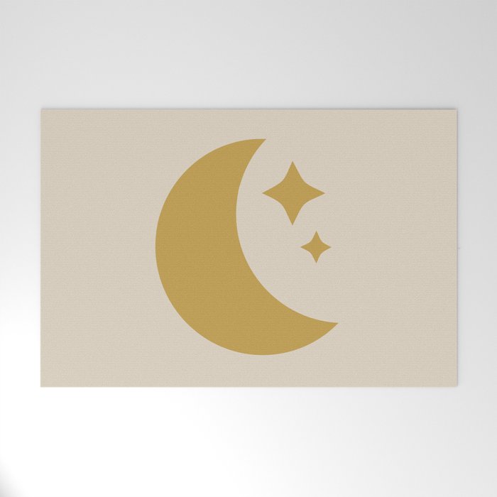 Moon & Stars - Gold Welcome Mat Gallery Image 1