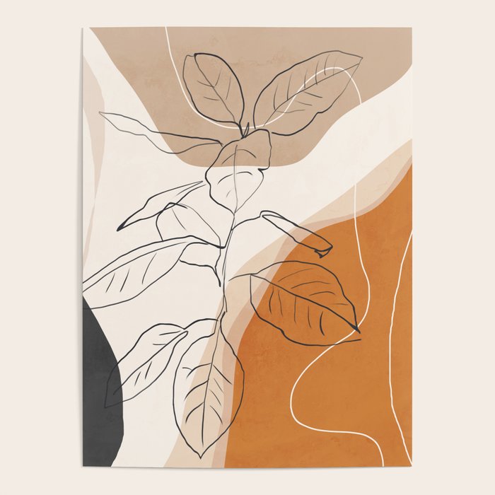 Minimal Plant Abstract Art Poster Gallery Image 1