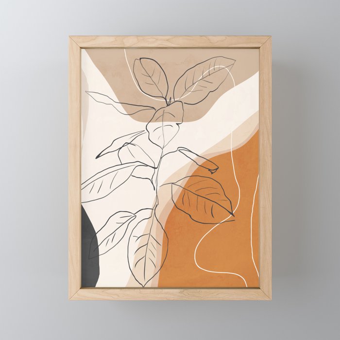 Minimal Plant Abstract Art Mini Art Print Gallery Image 1