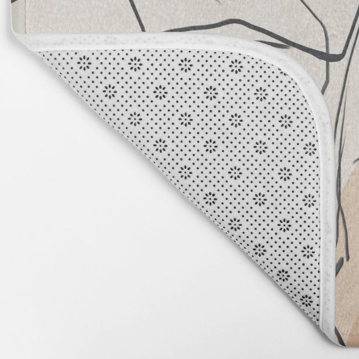 Minimal Plant Abstract Art Bath Mat Gallery Image 2