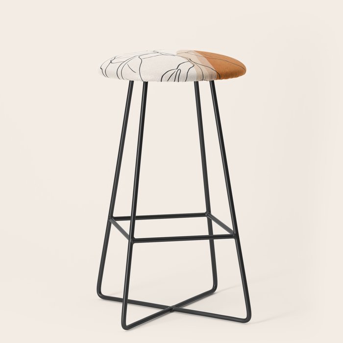 Minimal Plant Abstract Art Stool Gallery Image 1