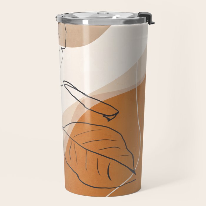 Minimal Plant Abstract Art Travel Mug Gallery Image 2