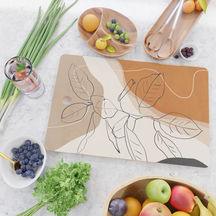 Minimal Plant Abstract Art Cutting Board Gallery Image 2