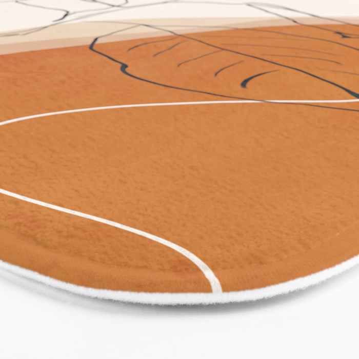 Minimal Plant Abstract Art Bath Mat Gallery Image 3