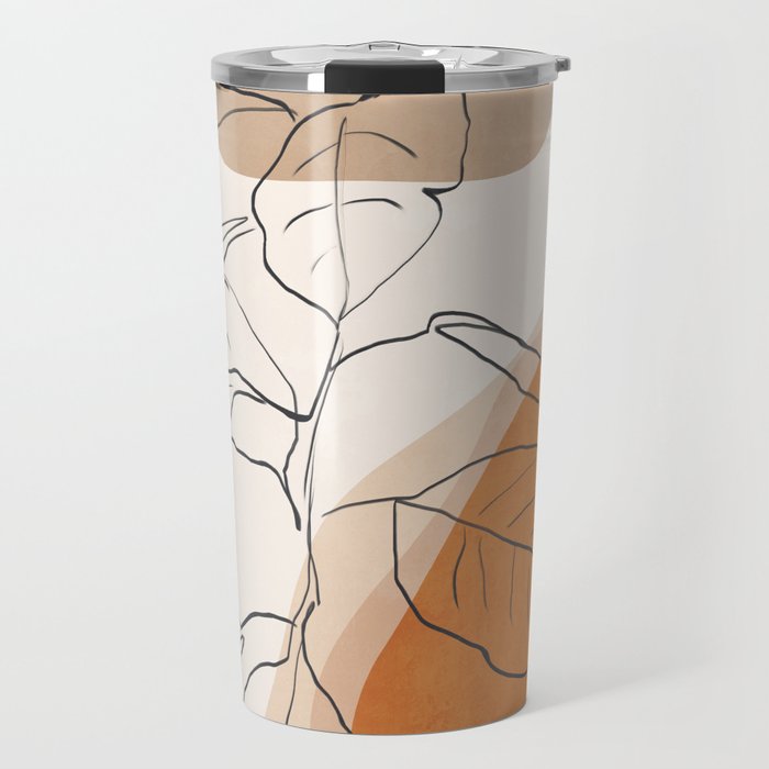 Minimal Plant Abstract Art Travel Mug Gallery Image 1