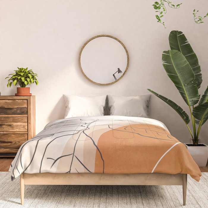 Minimal Plant Abstract Art Comforter Gallery Image 3
