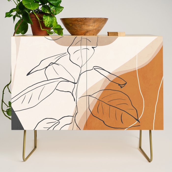Minimal Plant Abstract Art Credenza Gallery Image 1