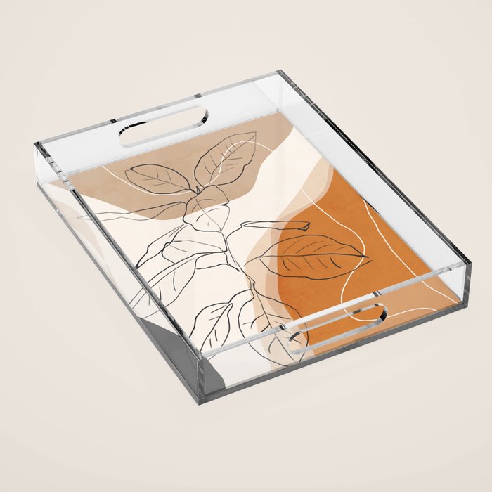 Minimal Plant Abstract Art Acrylic Tray Gallery Image 1