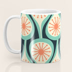 Mid Century Modern Atomic Drops Teal Orange Black Pattern Coffee Mug Gallery Image 3
