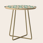 Mid Century Modern Atomic Drops Teal Orange Black Pattern Side Table Gallery Image 1
