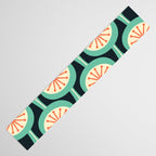 Mid Century Modern Atomic Drops Teal Orange Black Pattern Table Runner Gallery Image 3