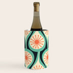 Mid Century Modern Atomic Drops Teal Orange Black Pattern Wine Chiller Gallery Image 3