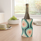 Mid Century Modern Atomic Drops Teal Orange Black Pattern Wine Chiller Gallery Image 4