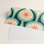Mid Century Modern Atomic Drops Teal Orange Black Pattern Wrapping Paper Gallery Image 2