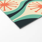 Mid Century Modern Atomic Drops Teal Orange Black Pattern Welcome Mat Gallery Image 2