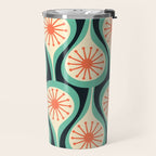 Mid Century Modern Atomic Drops Teal Orange Black Pattern Travel Mug Gallery Image 2
