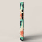 Mid Century Modern Atomic Drops Teal Orange Black Pattern iPhone Case Gallery Image 2