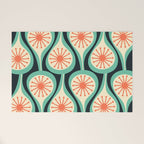 Mid Century Modern Atomic Drops Teal Orange Black Pattern Welcome Mat Gallery Image 1