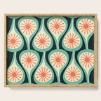Mid Century Modern Atomic Drops Teal Orange Black Pattern Serving Tray Gallery Image 1