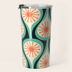 Mid Century Modern Atomic Drops Teal Orange Black Pattern Travel Mug Gallery Image 3
