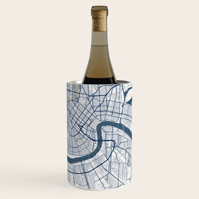 New Orleans City Map of Louisiana, USA - Coastal Wine Chiller Gallery Image 1