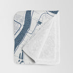 New Orleans City Map of Louisiana, USA - Coastal Throw Blanket Gallery Image 3