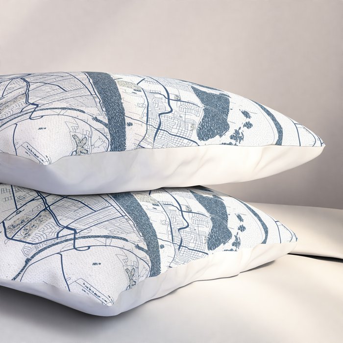 New Orleans City Map of Louisiana, USA - Coastal Pillow Sham Gallery Image 3