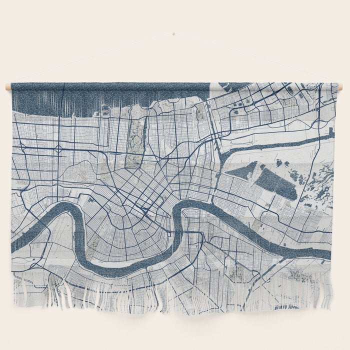 New Orleans City Map of Louisiana, USA - Coastal Wall Hanging Gallery Image 1