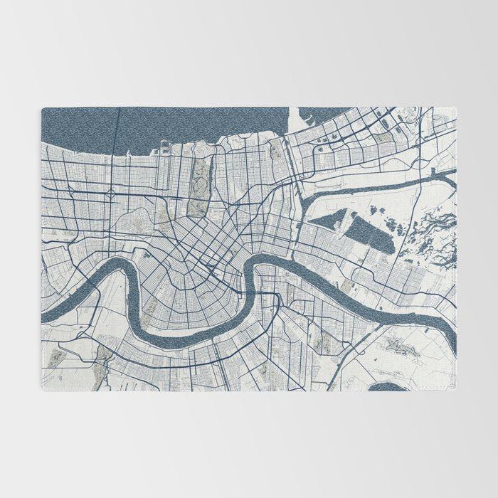 New Orleans City Map of Louisiana, USA - Coastal Rug Gallery Image 2