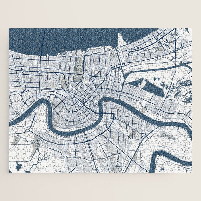 New Orleans City Map of Louisiana, USA - Coastal Jigsaw Puzzle Gallery Image 1