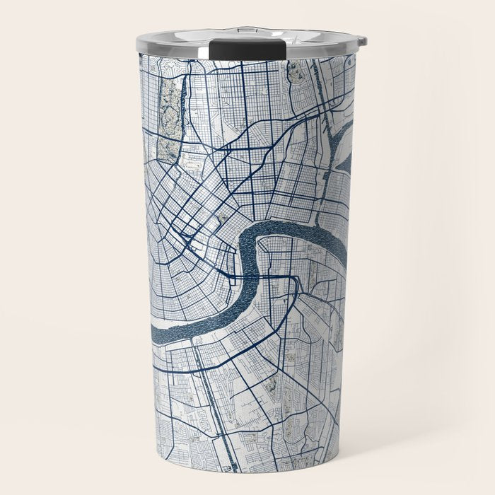 New Orleans City Map of Louisiana, USA - Coastal Travel Mug Gallery Image 1