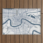 New Orleans City Map of Louisiana, USA - Coastal Outdoor Rug Gallery Image 1
