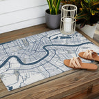 New Orleans City Map of Louisiana, USA - Coastal Outdoor Rug Gallery Image 2