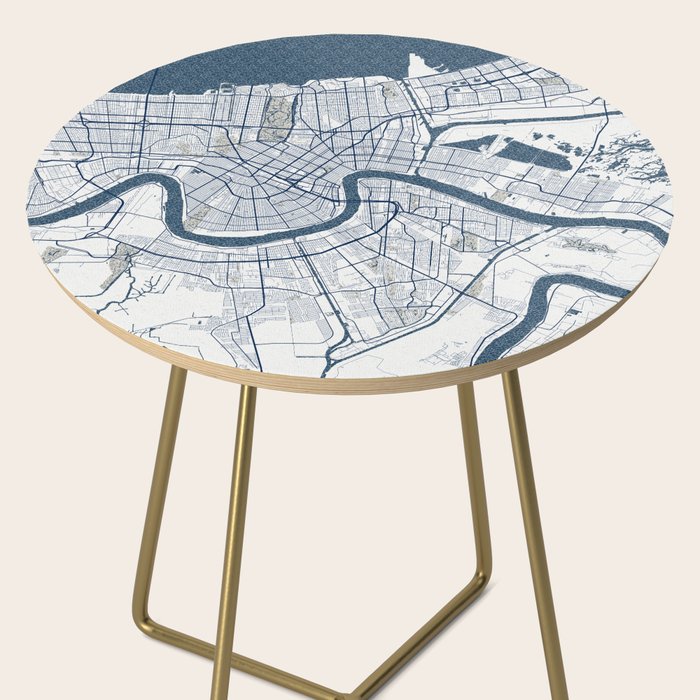 New Orleans City Map of Louisiana, USA - Coastal Side Table Gallery Image 2