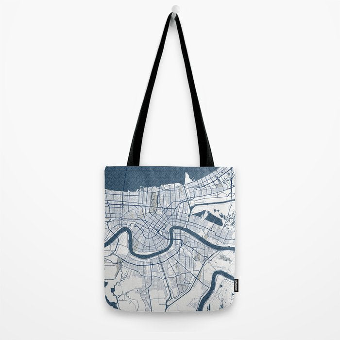 New Orleans City Map of Louisiana, USA - Coastal Tote Bag Gallery Image 2