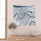 New Orleans City Map of Louisiana, USA - Coastal Wall Tapestry Gallery Image 2