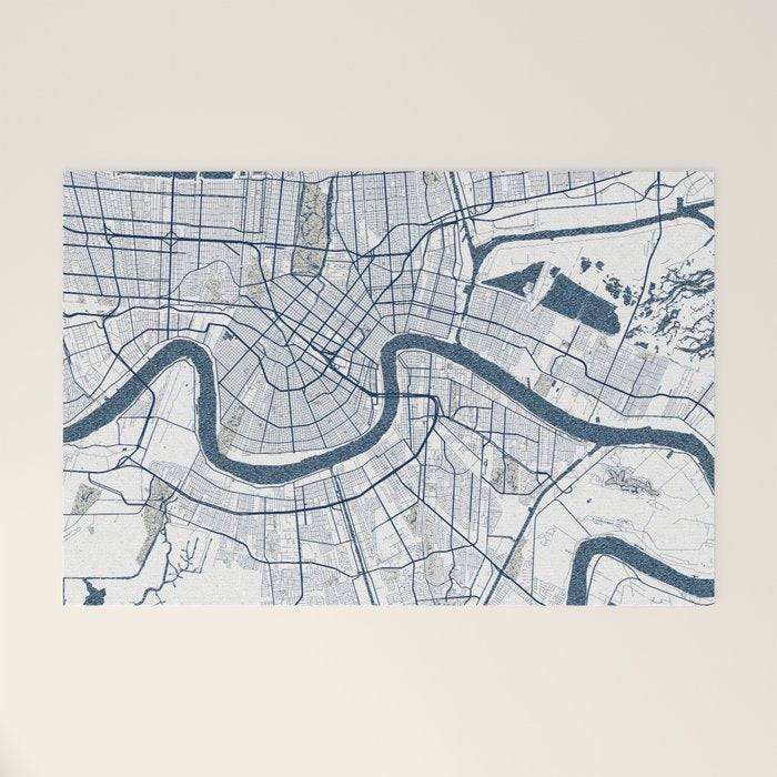 New Orleans City Map of Louisiana, USA - Coastal Welcome Mat