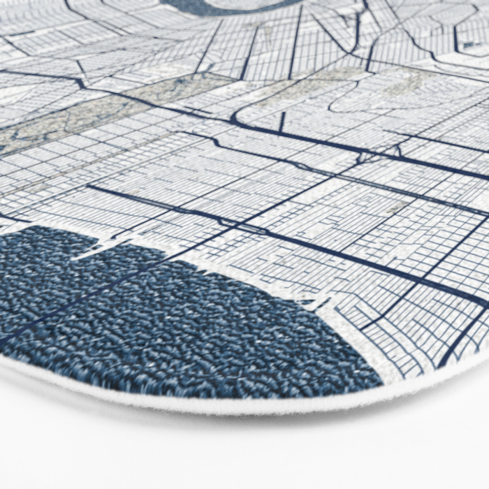 New Orleans City Map of Louisiana, USA - Coastal Bath Mat Gallery Image 3